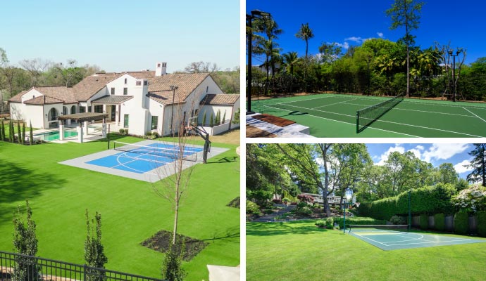 Collage of Artificial Grass and Traditional courts Collage of Artificial Grass and Traditional courts