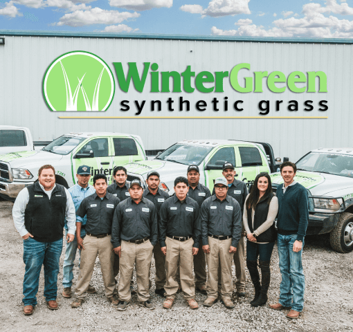Artificial grass Wintergreen company photo together.