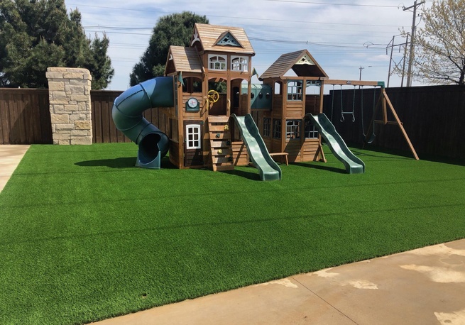 safe and natural-looking turf for residential playgrounds