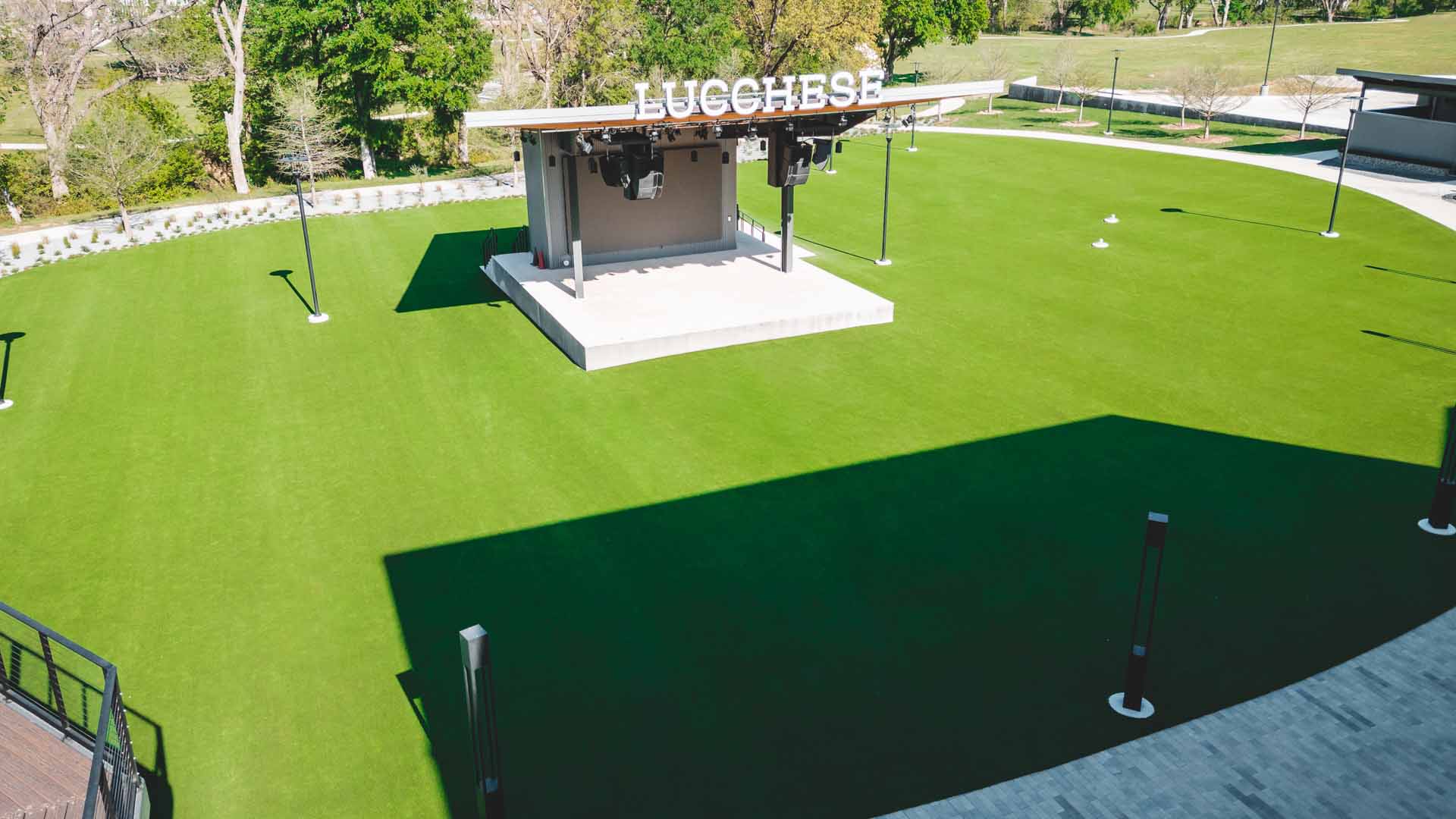 amenity lawn in a concert venue