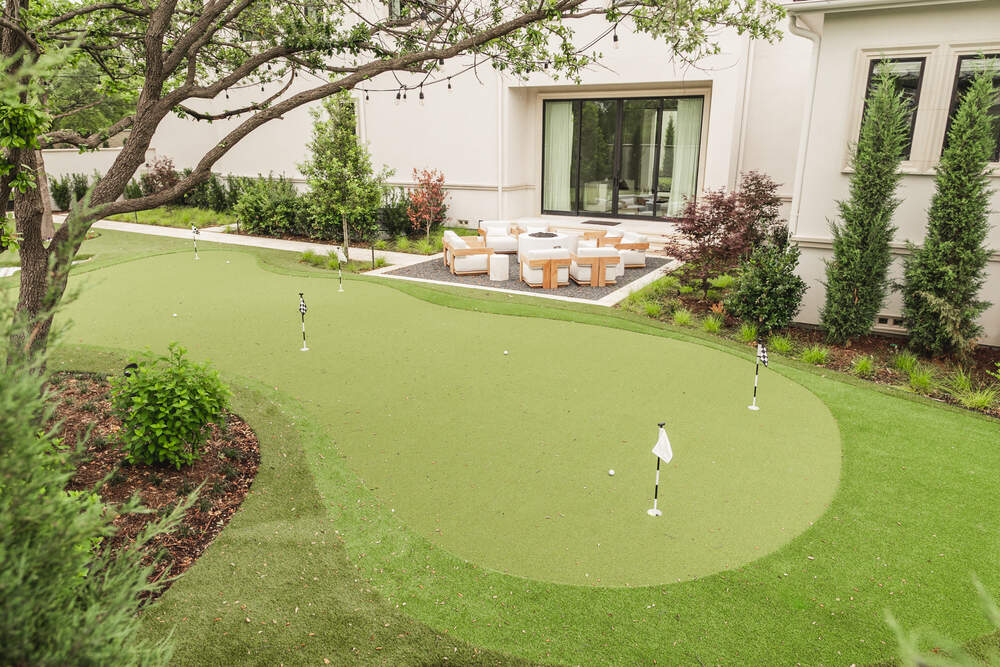 residential outdoor setting mini golf course synthetic green grass