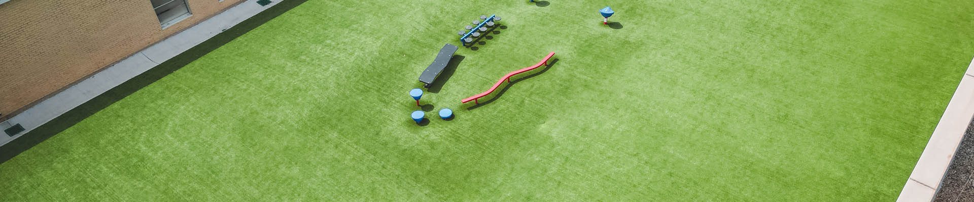 ground with a play turf product